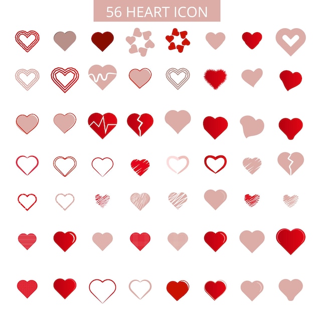 Heart logo set. Love icon.