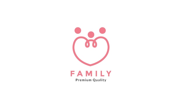 Heart or love line family logo symbol icon vector graphic design