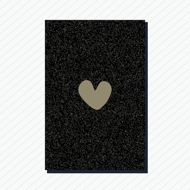 Heart love shape hand drawn with dust shine black night sky galaxy romance card abstract background