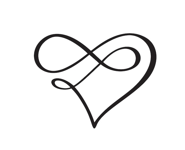 Heart love sign forever logo Vector. Infinity Romantic symbol linked, join, passion and wedding. Template valentine day