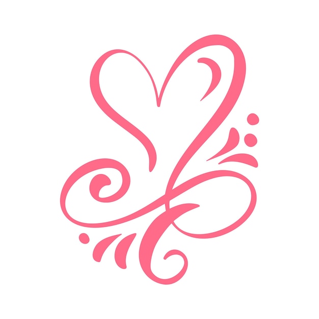 Heart love sign Vector illustration Romantic symbol linked join passion and wedding Design flat