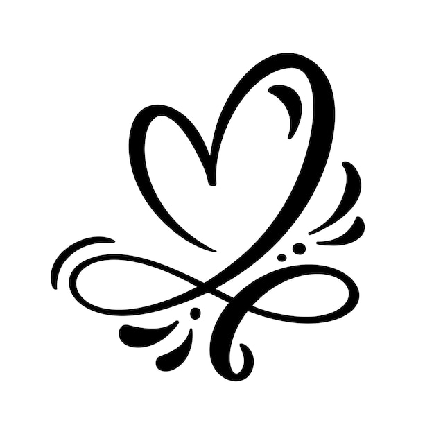 Heart love sign Vector illustration Romantic symbol linked join passion and wedding Design flat