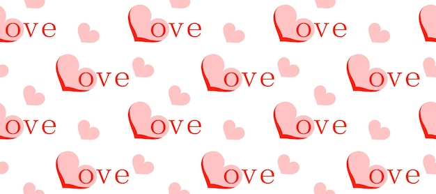 Heart pattern Abstract love symbol on white background