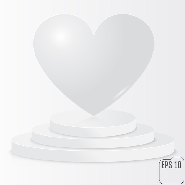 Heart on a pedestal Modern greeting card Give Love Vector