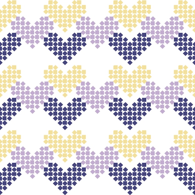 HEART PIXEL COLOURFUL SEAMLESS PATTERN