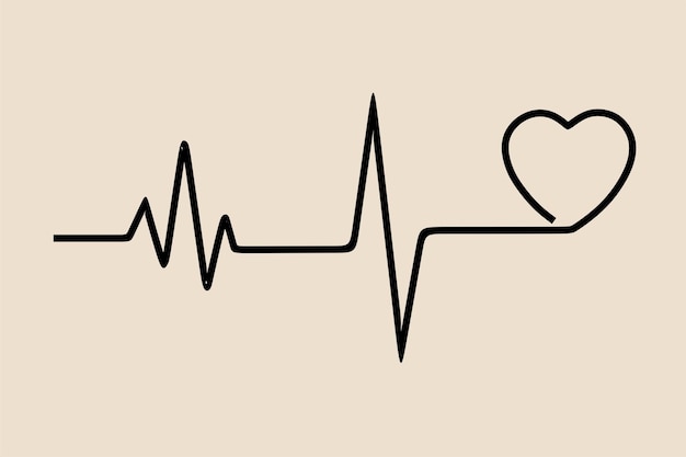 Heart rate symbol oneline continuous line art