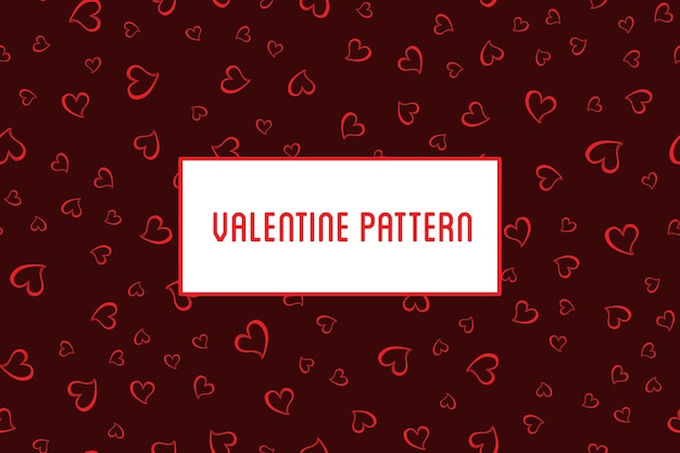 heart seamless pattern. St Valentine design of hearts hand drawn art icons.