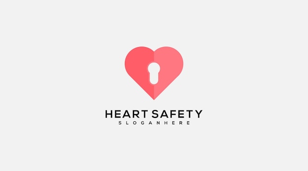 Heart Security logo template vector icon design