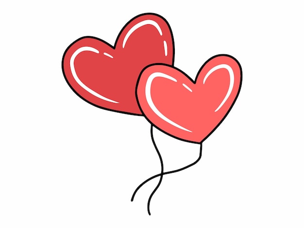 Heart Shape Balloon Illustration