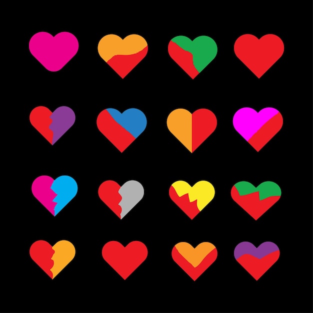 Heart shape in different colors