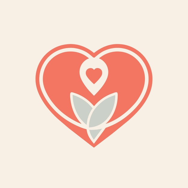 Heart shape enclosing a delicate flower symbolizing self care and love A clean logo of a heart to represent selfcare and selflove