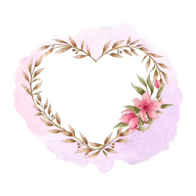 Heart shape floral frame