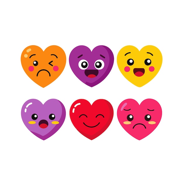 Vector heart shape icon set collection vector illustration concept