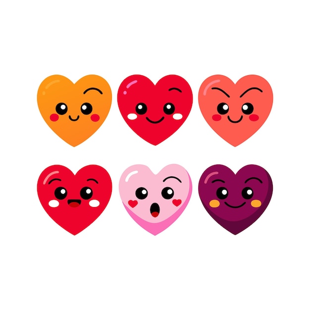 Vector heart shape icon set collection vector illustration concept