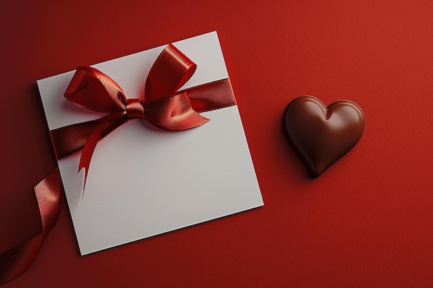 a heart shaped card with a heart on the red background