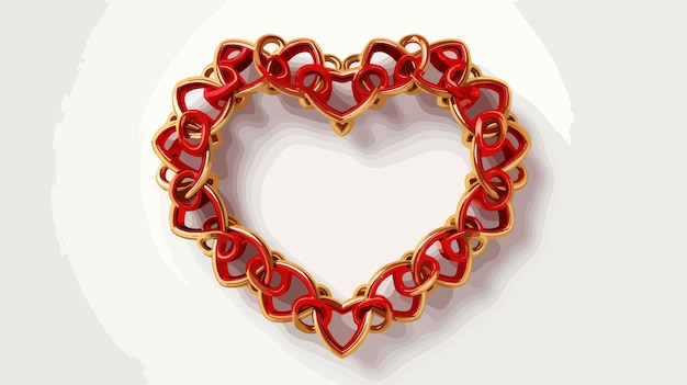 Heart Shaped Chain Rings Design Vector Illustration