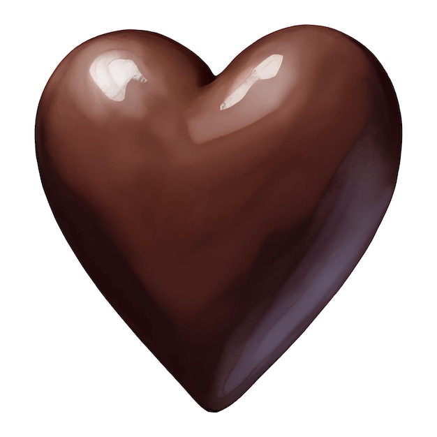 Heart Shaped Chocolate Hand Drawn Illustration Isolated