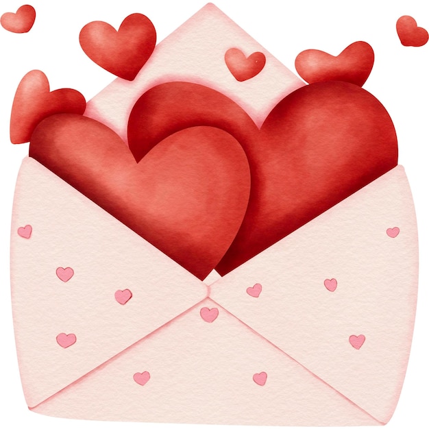 a heart shaped envelope with hearts and a heart in the middle