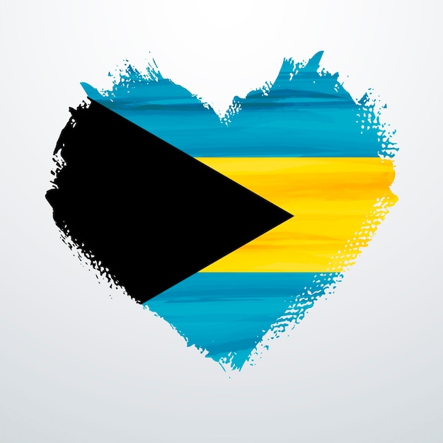 Heart shaped flag of Bahamas