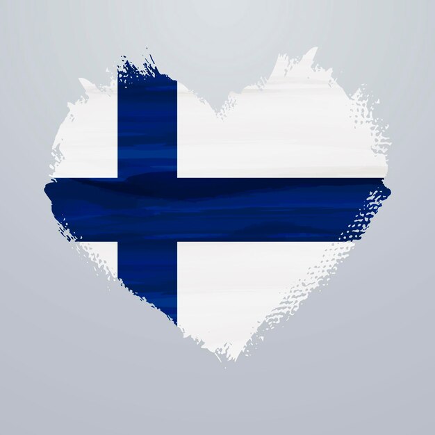 Vector heart shaped flag of finland