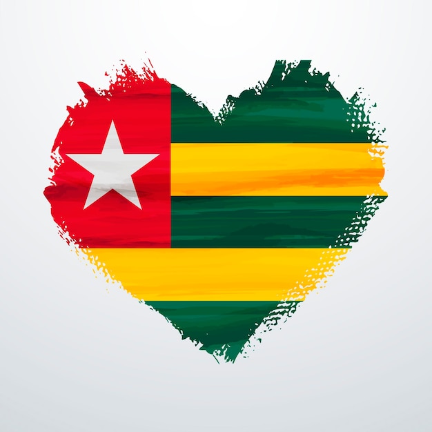 Heart shaped flag of Togo