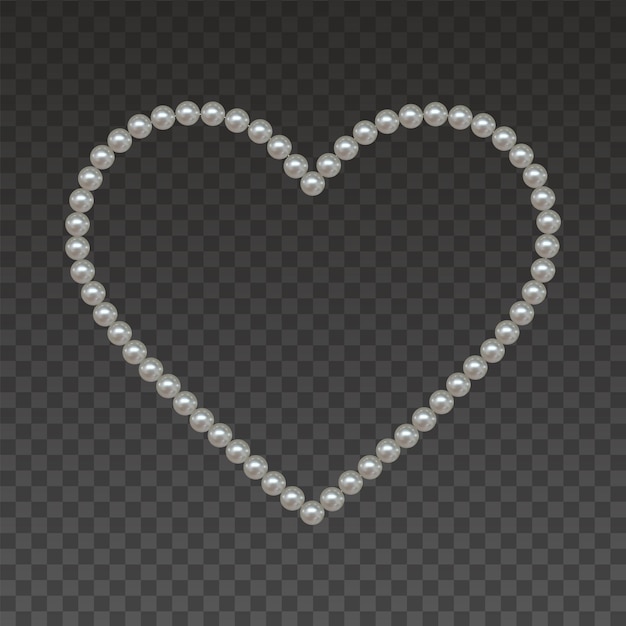 Heart shaped frame with pearls for wedding and valentine's day