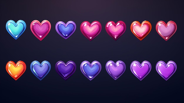 Vector a heart shaped glass heart shaped magnet with a purple pink purple and purple heart shaped design