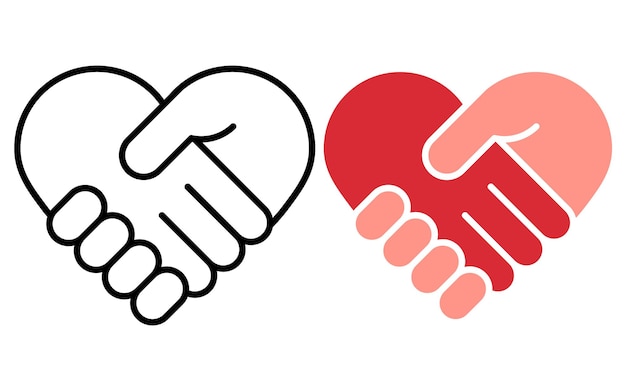 Heart Shaped Handshake Icon Vector illustration Eps