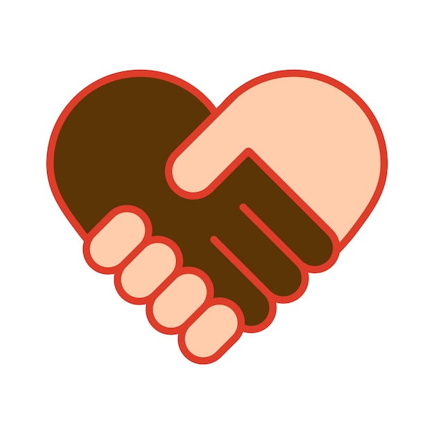 Heart Shaped Handshake Icon Vector illustration Eps