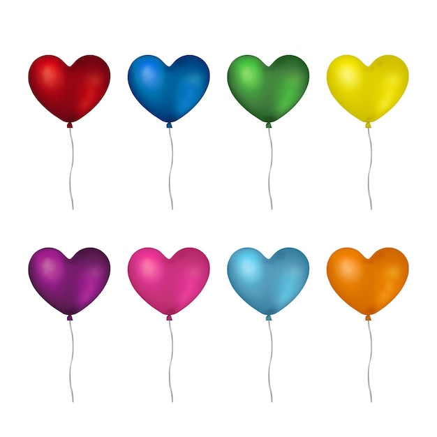 Heart shaped helium balloons