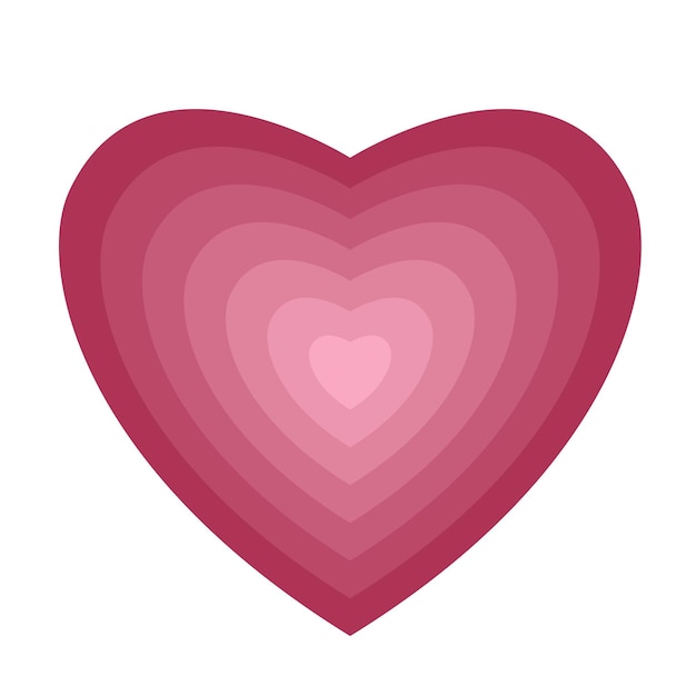 Heart shaped offset with red tone colors Vector Illustration