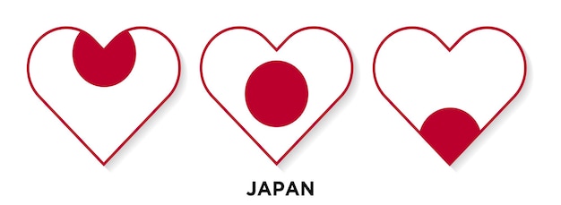 Heart shaped sign with japan flag