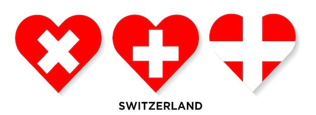 Heart shaped sign with switzerland flag