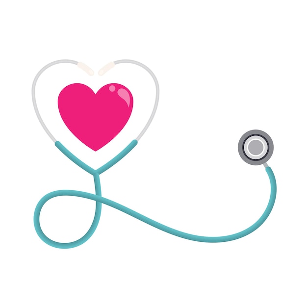 Heart shaped stethoscope vector illustration graphic