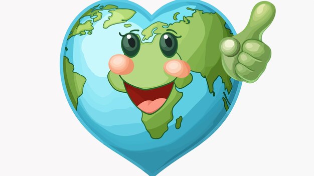 a heart shaped world with a green frog on the top