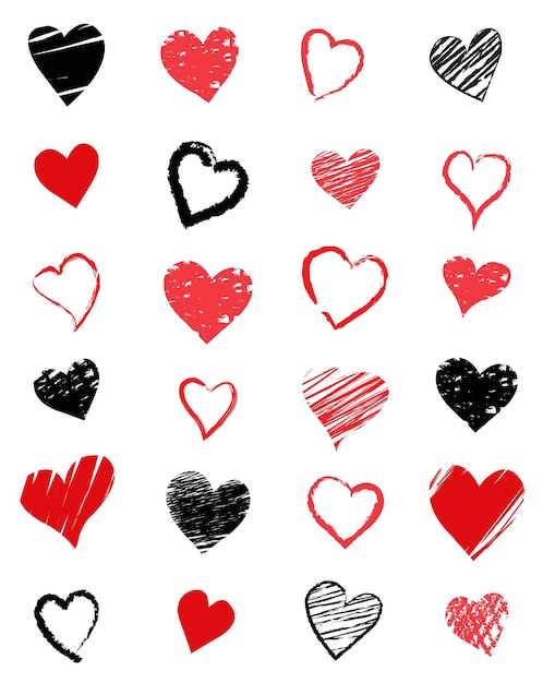 Heart Symbol Hand Draw Isolated White Background