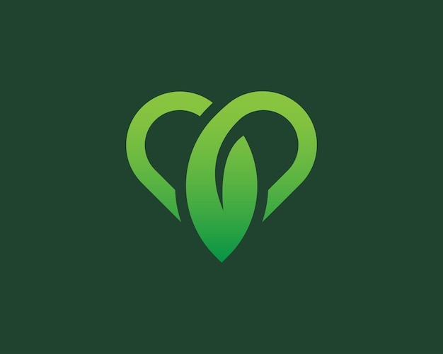 Heart symbol logo combined with leaf shapes.