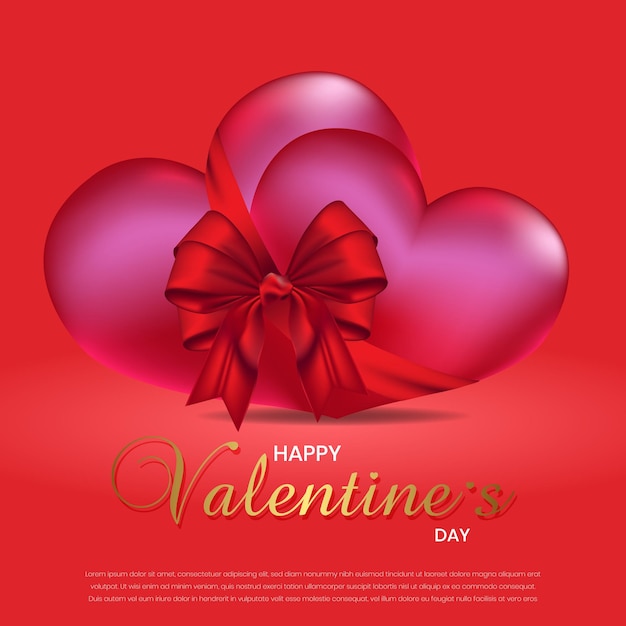 Heart-tied ribbon for valentines day gift vector