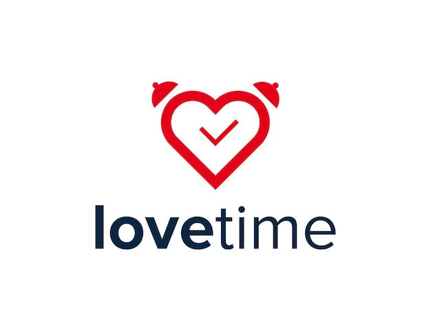 heart and time outline simple sleek creative geometric modern logo design