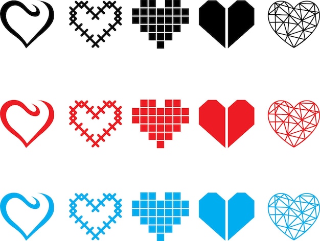 Heart Vector bundle and love Vector Teamplate icon pattran free download