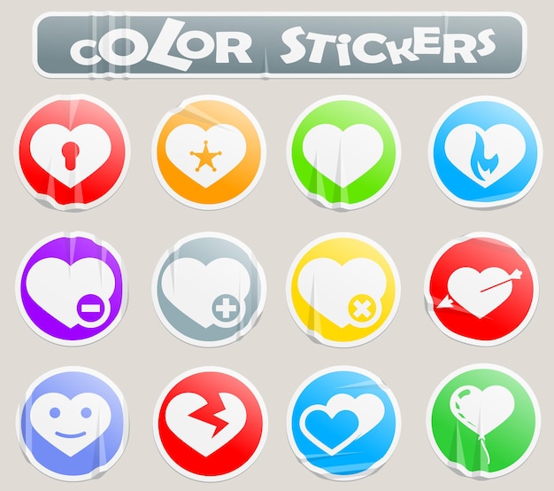 Heart vector icons for user interface design