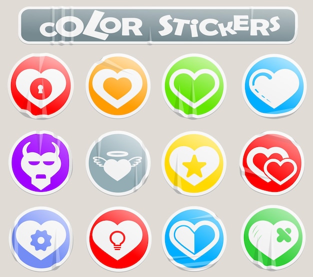 Heart vector icons for user interface design