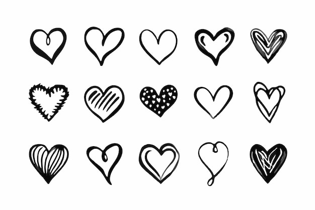 Vector heart vector illustration bundle