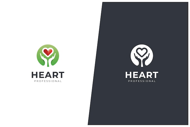 Heart Vector Logo Wellness Health Care Love Concept