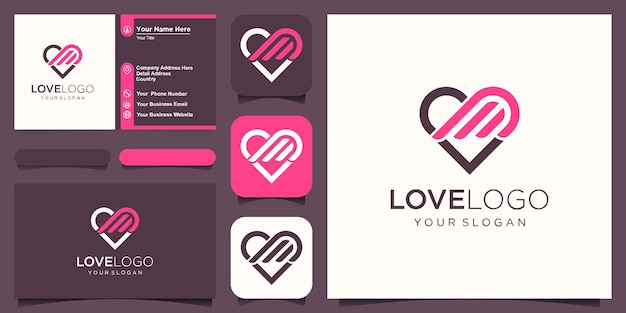 Heart Wings Logo design template