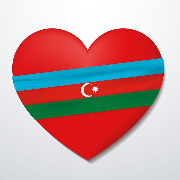 Heart with azerbaijan flag