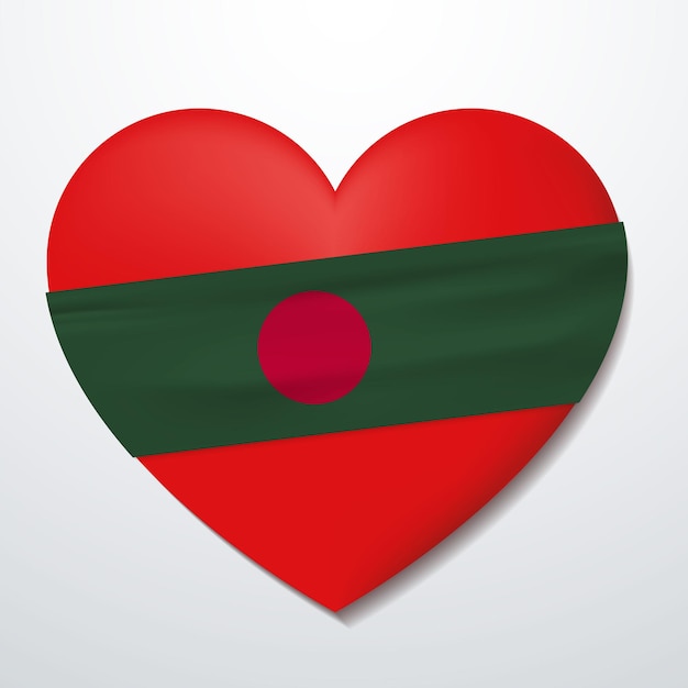 Heart with Bangladesh flag