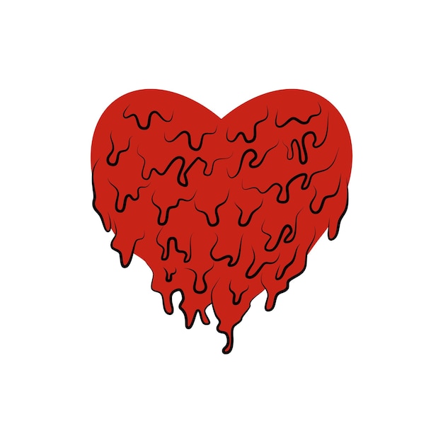 Heart with blood dripping vector icon