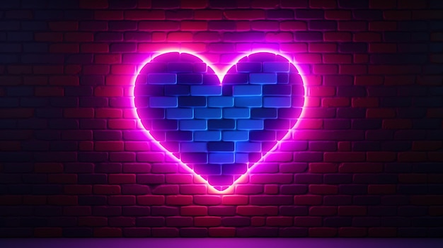 a heart with a blue heart on the wall