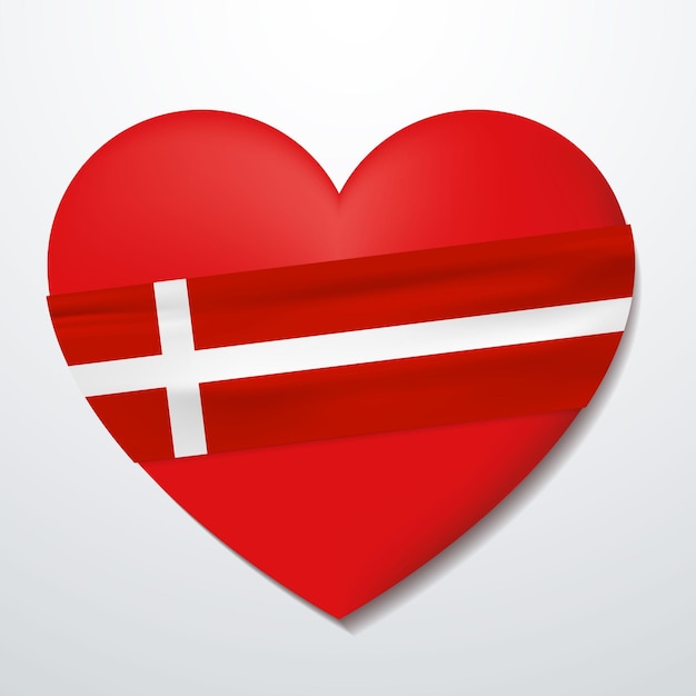 Heart with Denmark flag